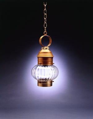 Northeast Lantern - 2032-AB-MED-OPT - One Light Hanging Lantern - Cageless Onion - Antique Brass