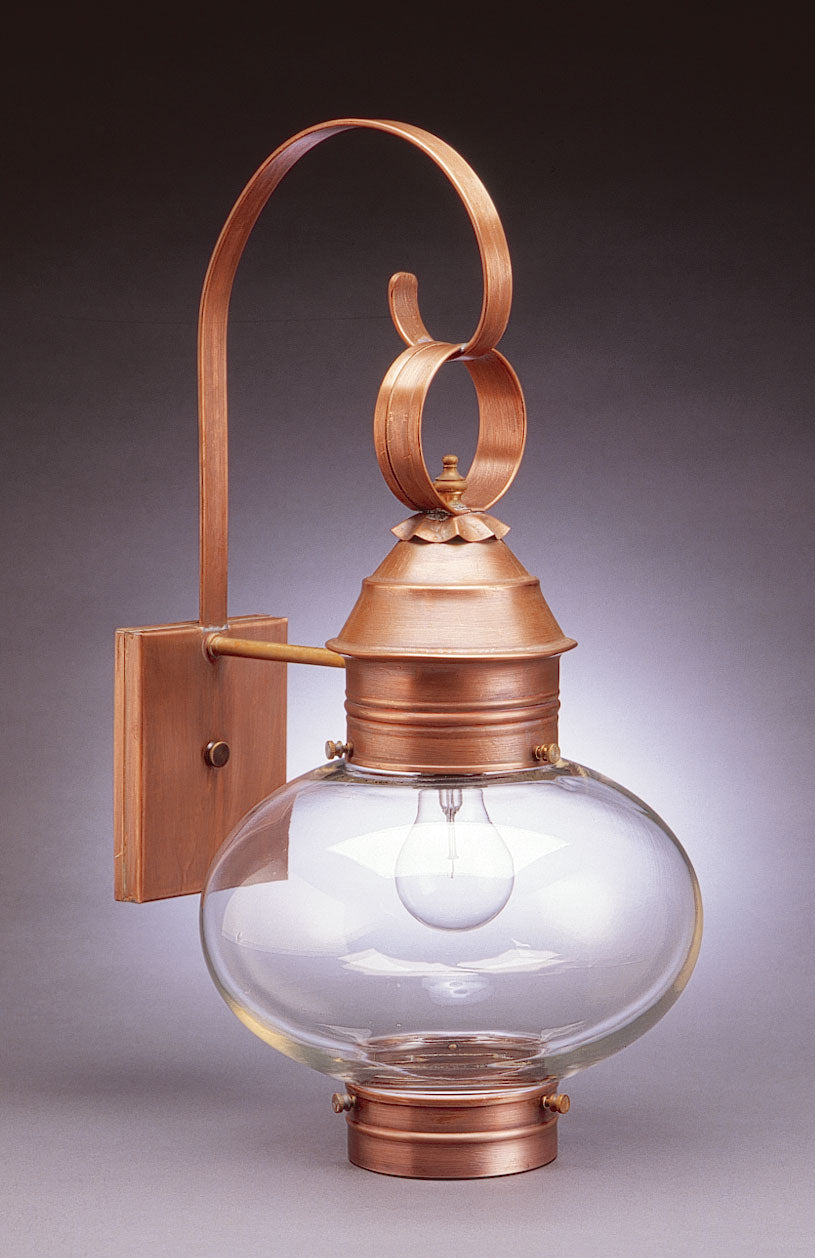 Northeast Lantern - 2041-AB-MED-CLR - One Light Wall Mount - Cageless Onion - Antique Brass