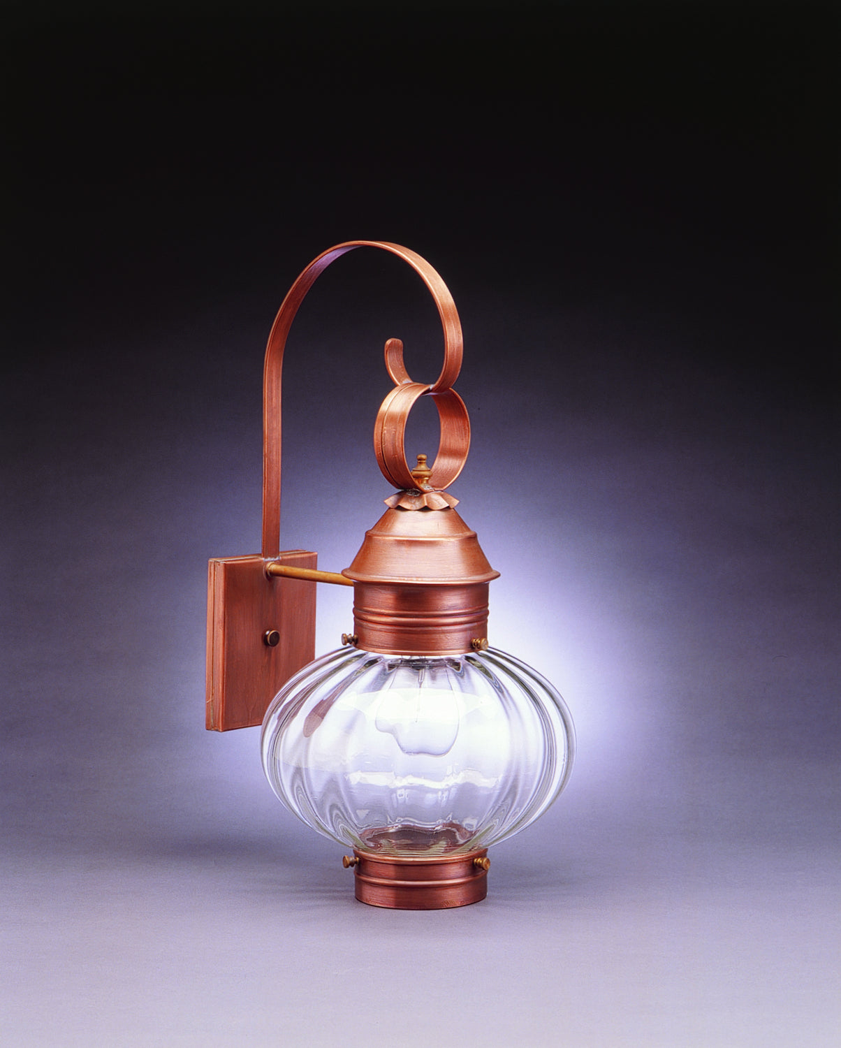 Northeast Lantern - 2041-AC-MED-OPT - One Light Wall Mount - Cageless Onion - Antique Copper