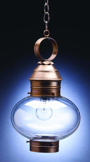 Northeast Lantern - 2042-AB-MED-CLR - One Light Hanging Lantern - Cageless Onion - Antique Brass