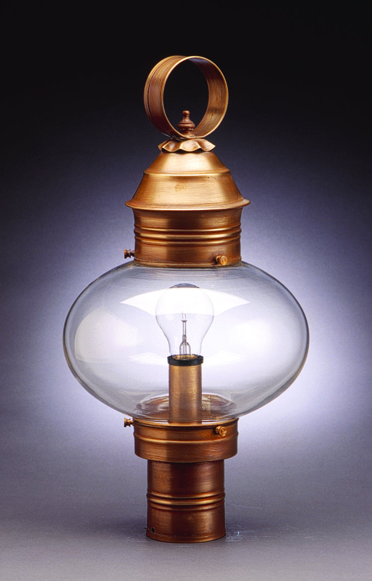 Northeast Lantern - 2043-AB-MED-CLR - One Light Post Mount - Cageless Onion - Antique Brass