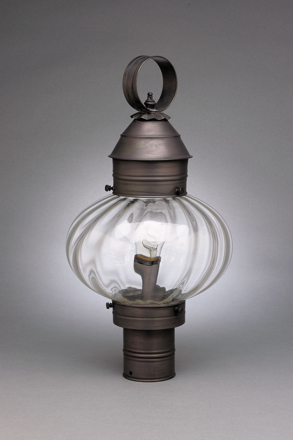 Northeast Lantern - 2043-AB-MED-OPT - One Light Post Mount - Cageless Onion - Antique Brass