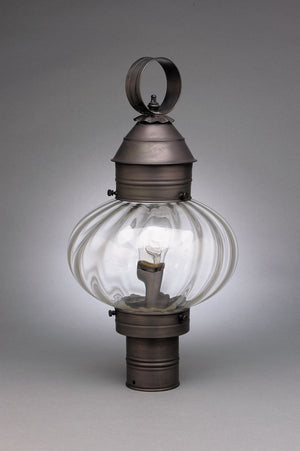 Northeast Lantern - 2043-AB-MED-OPT - One Light Post Mount - Cageless Onion - Antique Brass