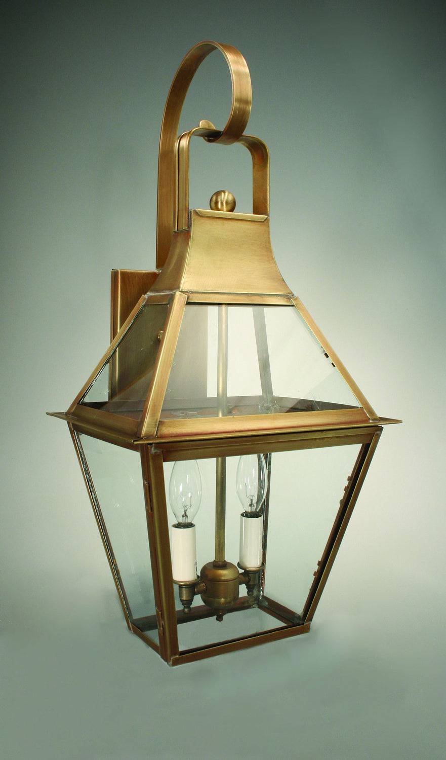 Northeast Lantern - 2237-AB-LT2-CLR - Two Light Wall Mount - Uxbridge - Antique Brass