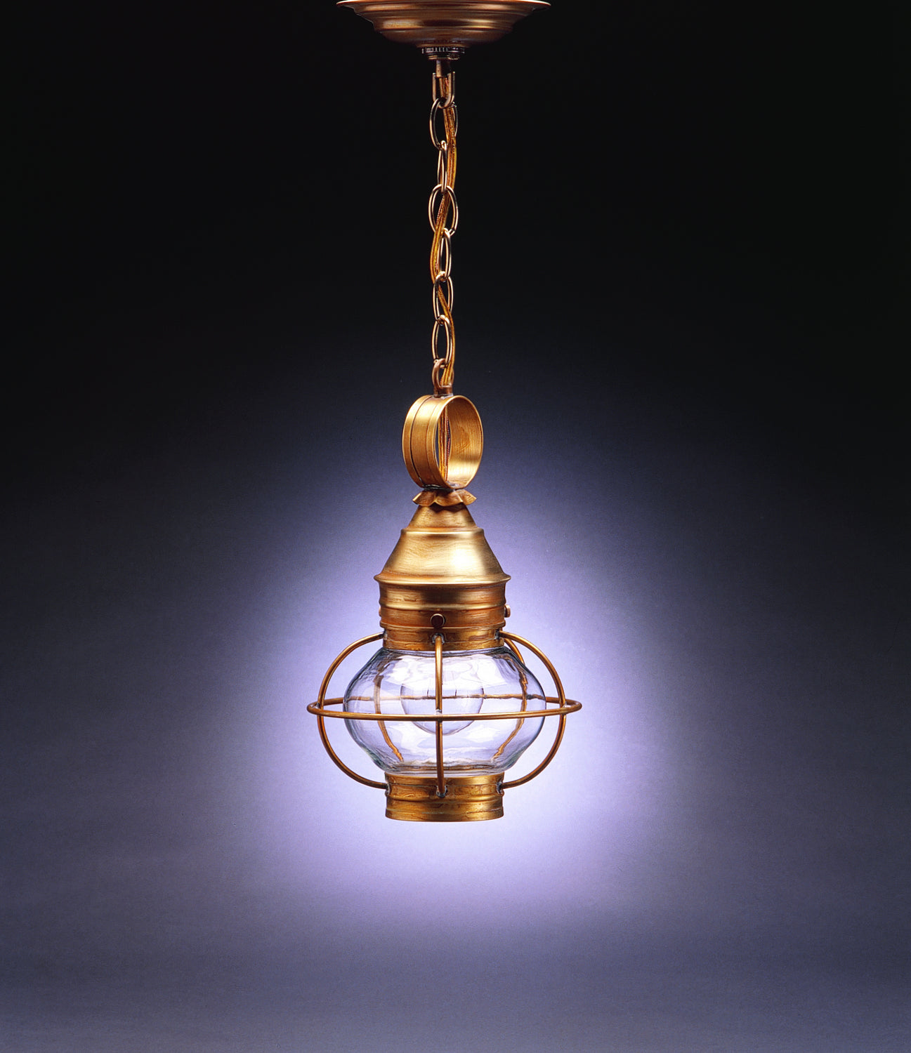 Northeast Lantern - 2512-AB-MED-CLR - One Light Hanging Lantern - Onion - Antique Brass