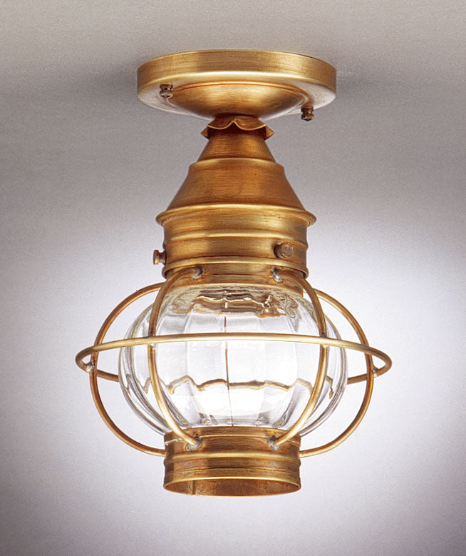 Northeast Lantern - 2514-AB-MED-OPT - One Light Flush Mount - Onion - Antique Brass