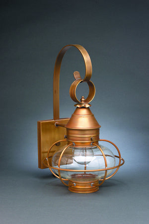 Northeast Lantern - 2521-AB-MED-CLR - One Light Wall Mount - Onion - Antique Brass