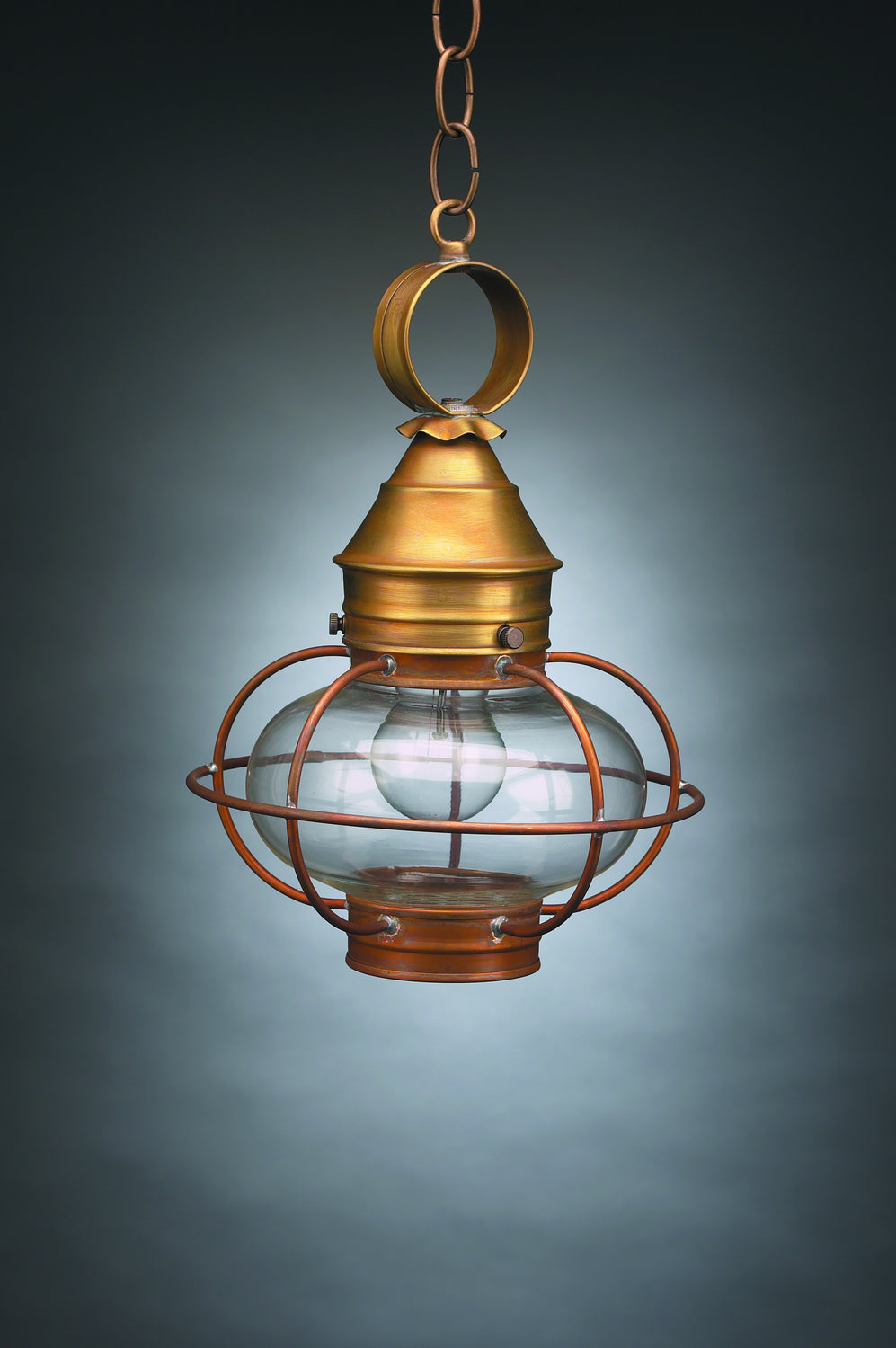 Northeast Lantern - 2522-AB-MED-CLR - One Light Hanging Lantern - Onion - Antique Brass