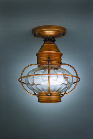 Northeast Lantern - 2524-AB-MED-OPT - One Light Flush Mount - Onion - Antique Brass