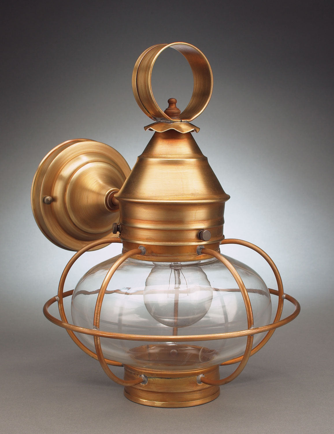 Northeast Lantern - 2525-AB-MED-CLR-NS - One Light Wall Mount - Onion - Antique Brass