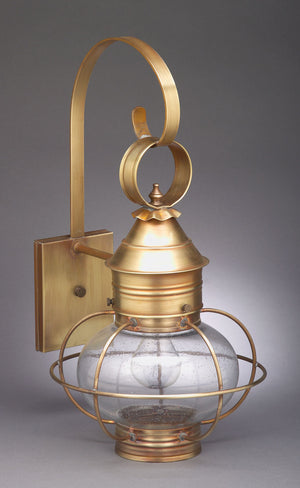 Northeast Lantern - 2531-AB-MED-CSG - One Light Wall Mount - Onion - Antique Brass