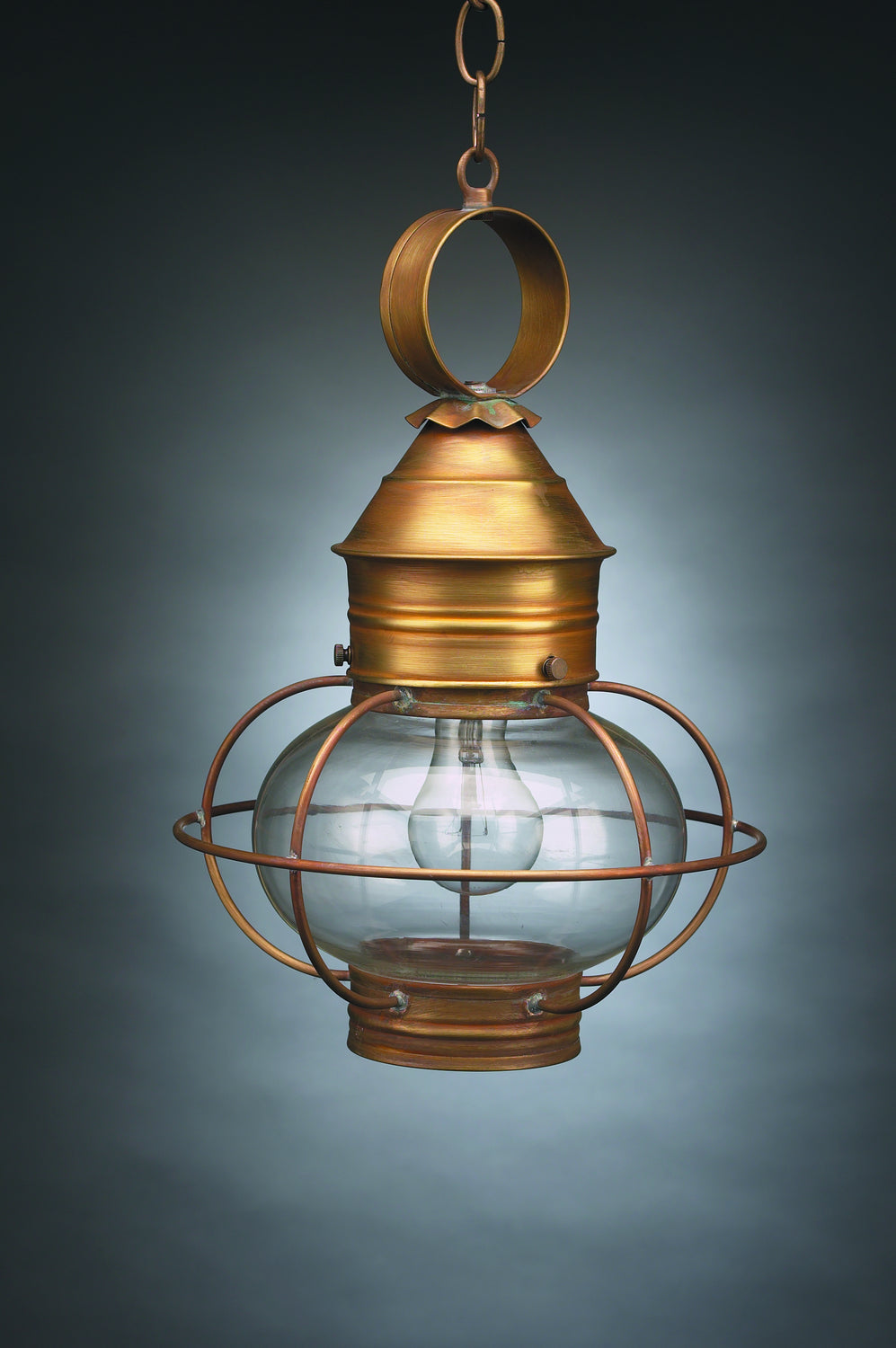 Northeast Lantern - 2532-AB-MED-CLR - One Light Hanging Lantern - Onion - Antique Brass