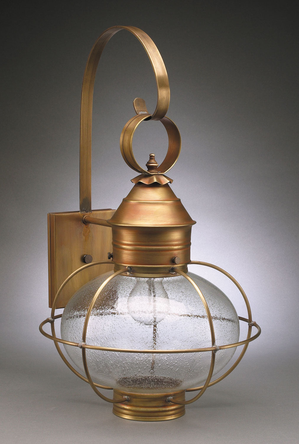 Northeast Lantern - 2541-AB-MED-CSG - One Light Wall Mount - Onion - Antique Brass