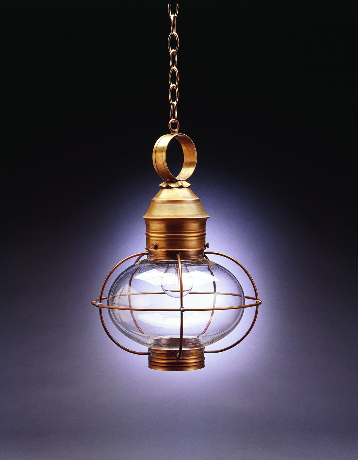 Northeast Lantern - 2542-AB-MED-CLR - One Light Hanging Lantern - Onion - Antique Brass