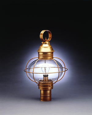 Northeast Lantern - 2543-AB-MED-CLR - One Light Post Mount - Onion - Antique Brass