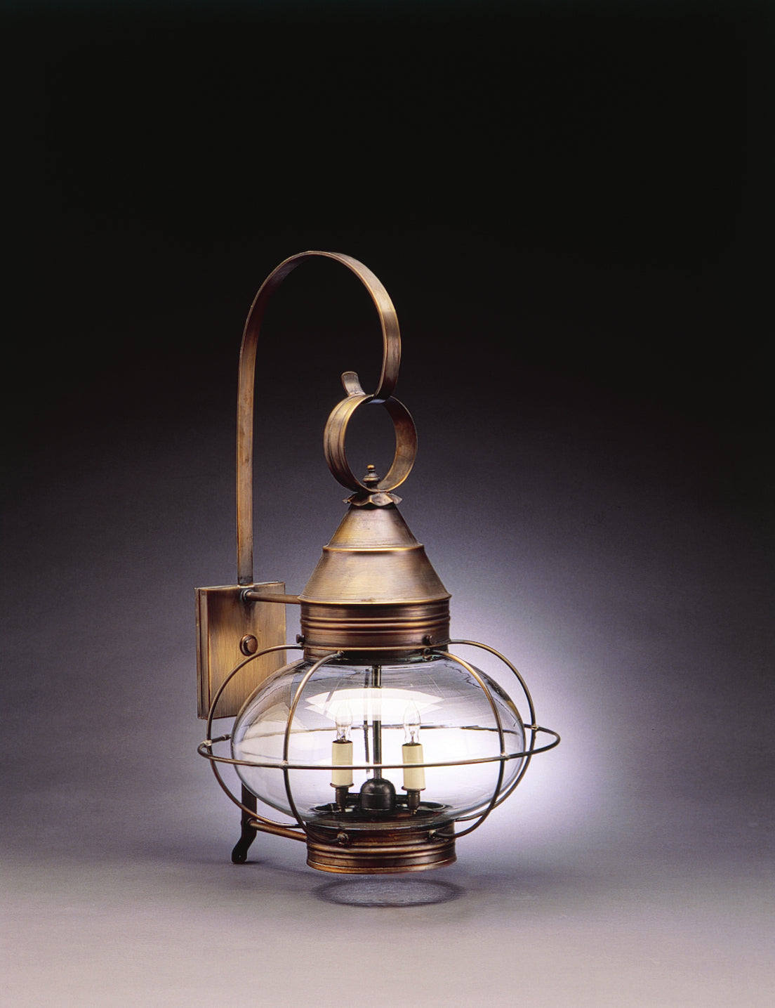 Northeast Lantern - 2571-DAB-LT2-CLR - Two Light Wall Mount - Onion - Dark Antique Brass