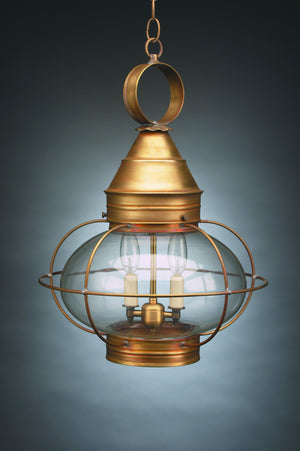 Northeast Lantern - 2572-AB-LT2-CLR - Two Light Hanging Lantern - Onion - Antique Brass