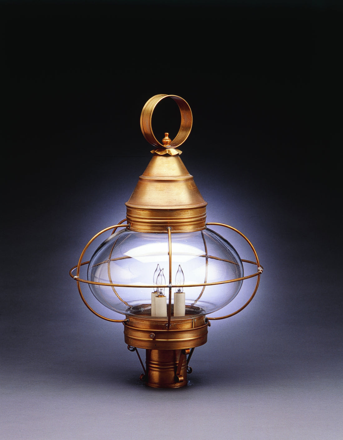 Northeast Lantern - 2573-AB-LT3-CLR - Three Light Post Mount - Onion - Antique Brass