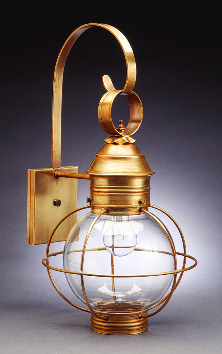 Northeast Lantern - 2831-AB-MED-CLR - One Light Wall Mount - Round Onion - Antique Brass