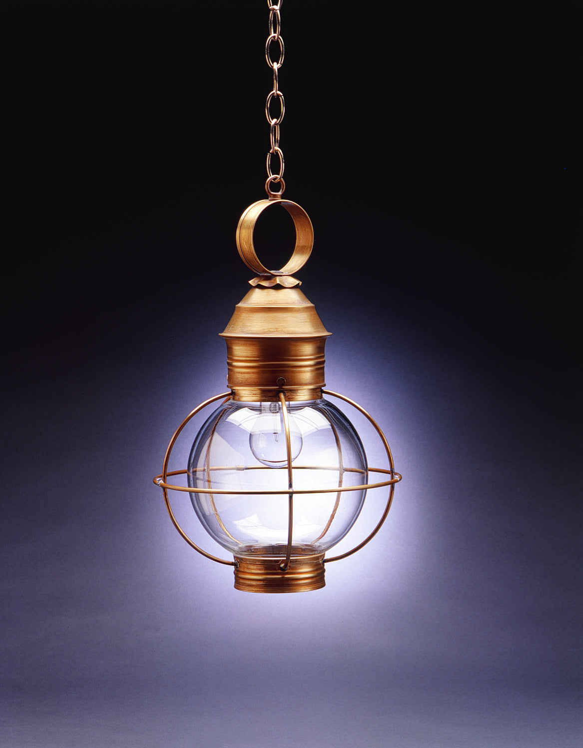 Northeast Lantern - 2832-AB-MED-CLR - One Light Hanging Lantern - Round Onion - Antique Brass