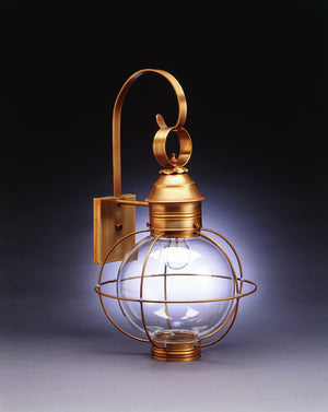 Northeast Lantern - 2841-AB-MED-CLR - One Light Wall Mount - Round Onion - Antique Brass