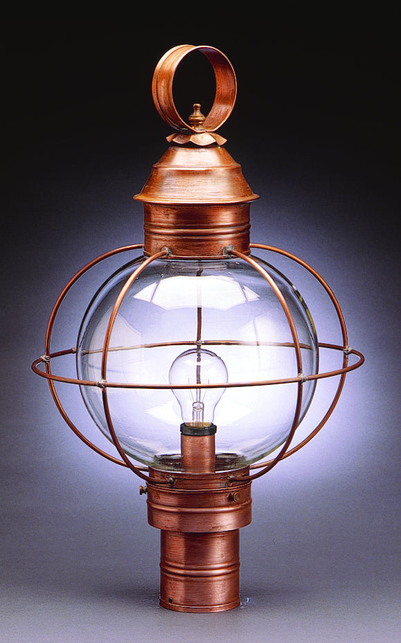 Northeast Lantern - 2843-AB-MED-CLR - One Light Post Mount - Round Onion - Antique Brass