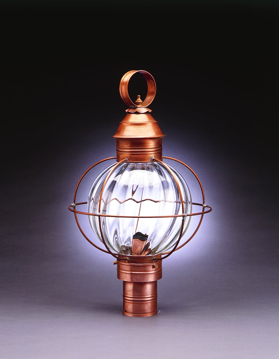 Northeast Lantern - 2843-AB-MED-OPT - One Light Post Mount - Round Onion - Antique Brass