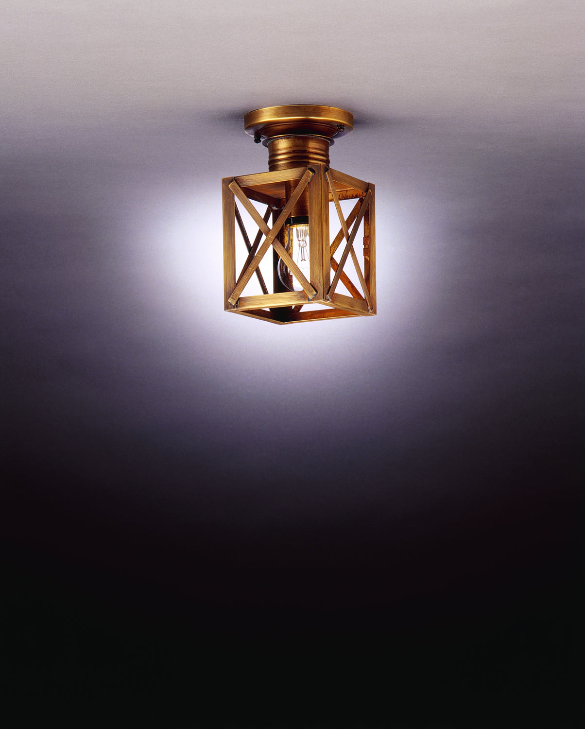 Northeast Lantern - 5014-AB-MED-CLR - One Light Flush Mount - Suffolk - Antique Brass