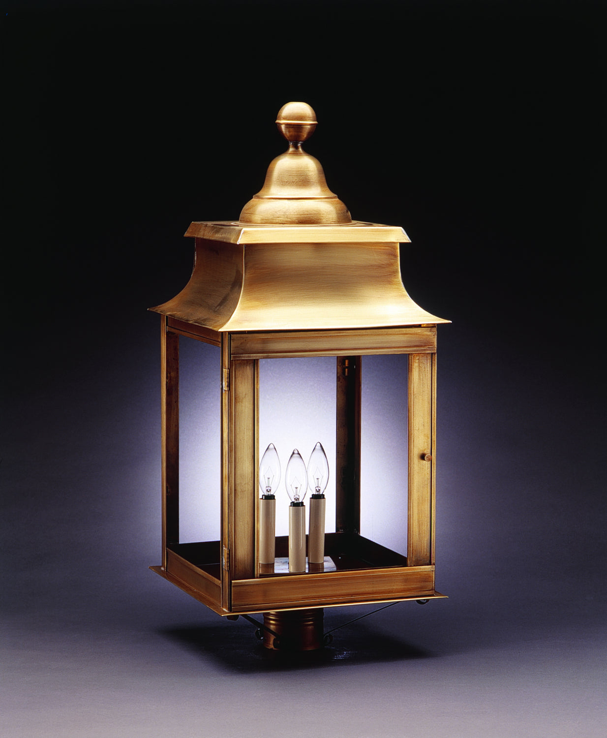 Northeast Lantern - 5653-AB-LT3-CLR - Three Light Post Mount - Concord - Antique Brass