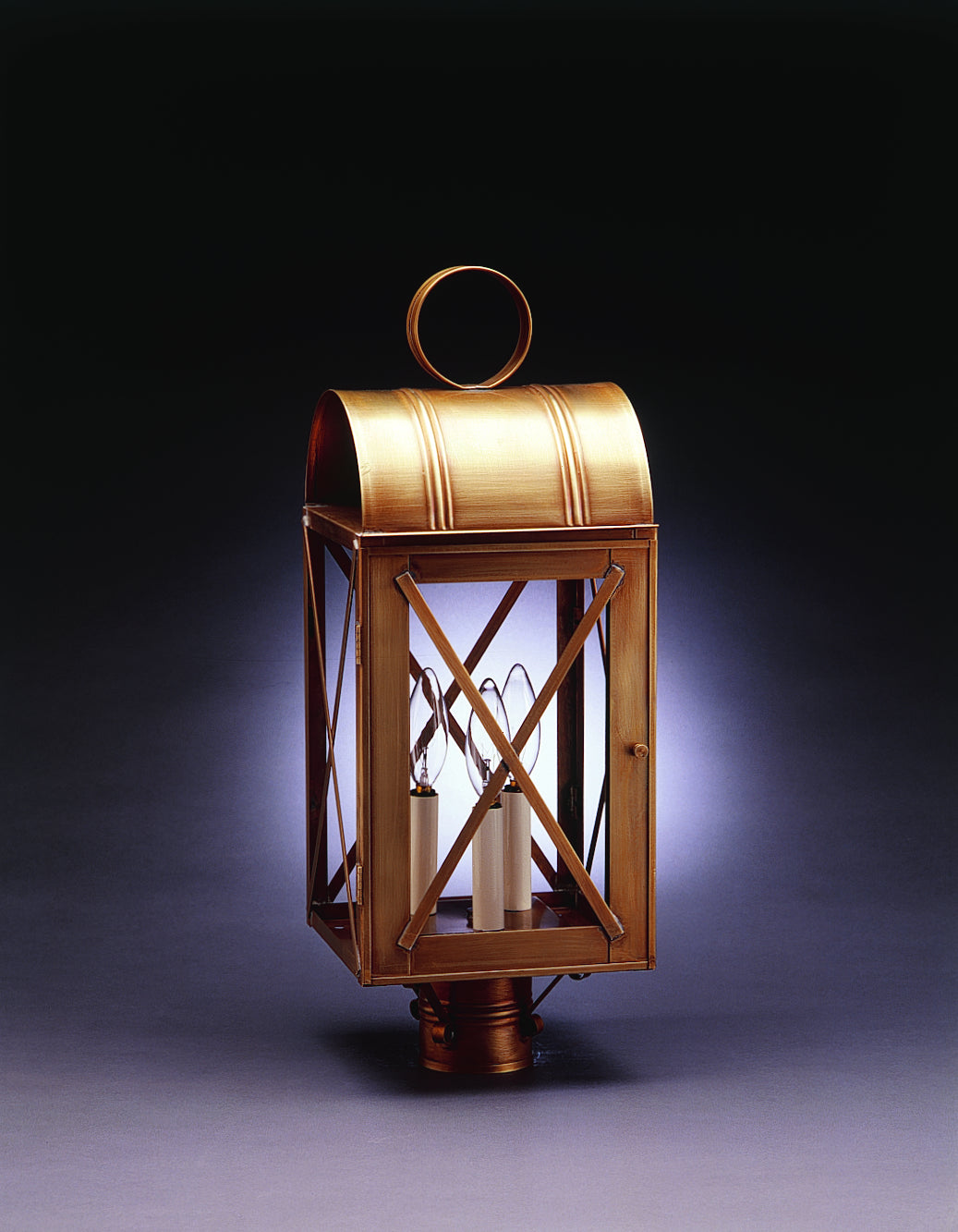 Northeast Lantern - 6053-AB-LT3-CLR - Three Light Post Mount - Adams - Antique Brass