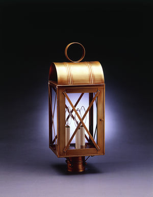 Northeast Lantern - 6053-AB-LT3-CLR - Three Light Post Mount - Adams - Antique Brass