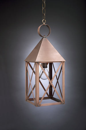 Northeast Lantern - 7042-AC-MED-CLR - One Light Hanging Lantern - York - Antique Copper