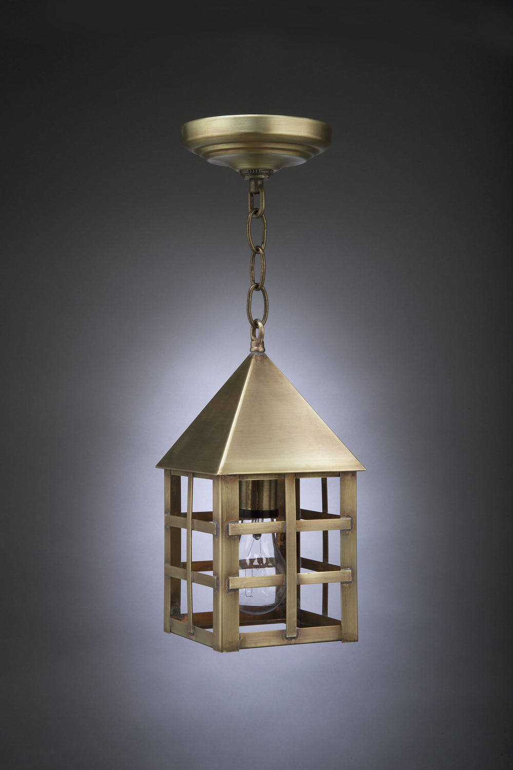 Northeast Lantern - 7112-AB-MED-CLR - One Light Hanging Lantern - York - Antique Brass