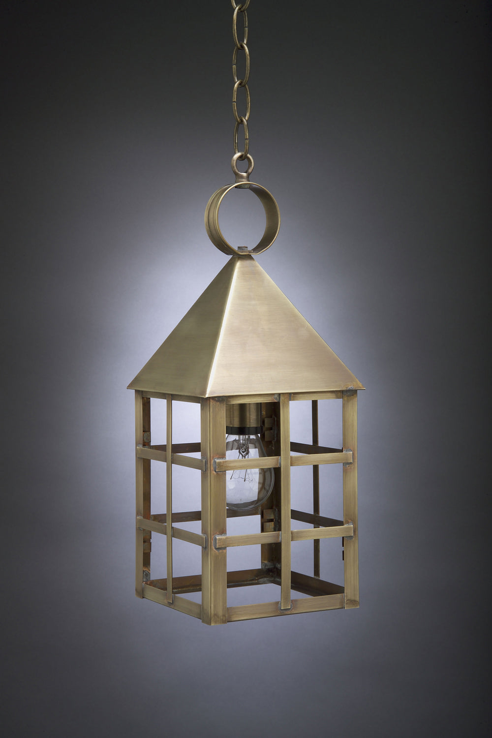 Northeast Lantern - 7132-AB-MED-CLR - One Light Hanging Lantern - York - Antique Brass