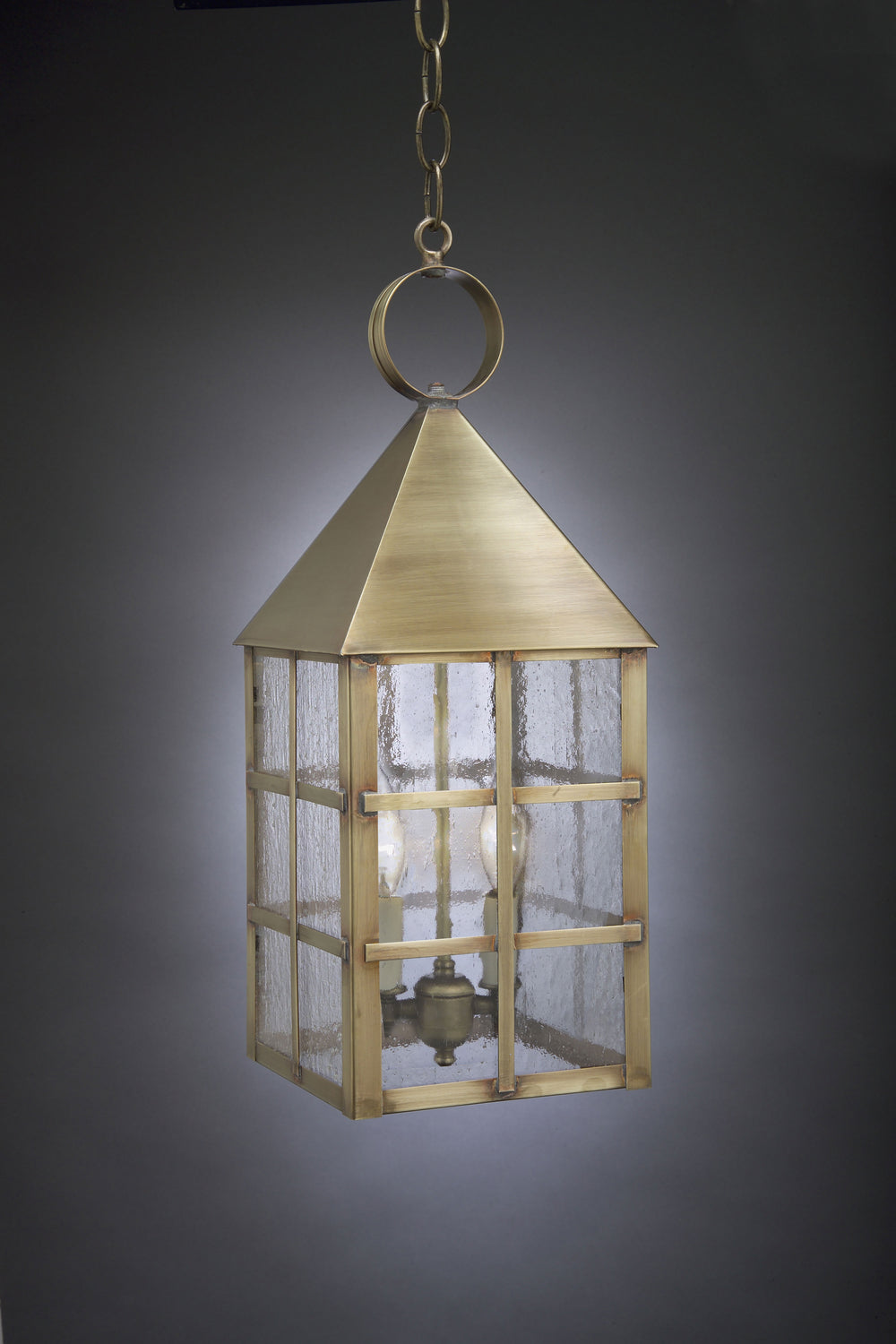 Northeast Lantern - 7142-AB-LT2-SMG - Two Light Hanging Lantern - York - Antique Brass