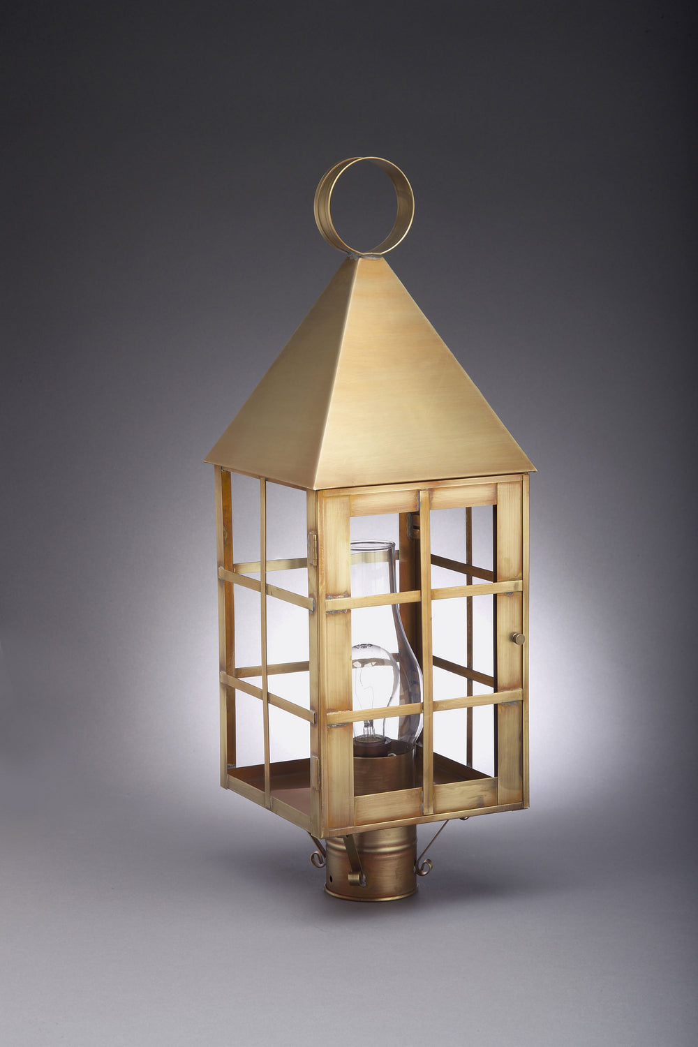 Northeast Lantern - 7153-AB-CIM-CLR - One Light Post Mount - York - Antique Brass