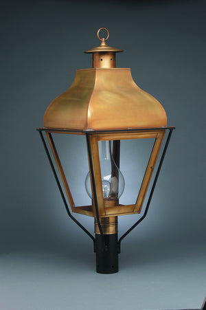 Northeast Lantern - 7653-AB-CIM-CLR - One Light Post Mount - Stanfield - Antique Brass