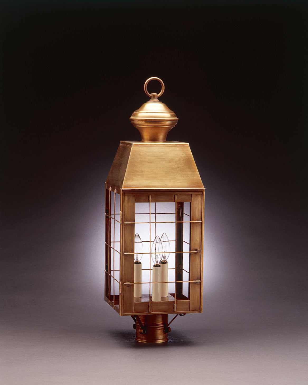 Northeast Lantern - 8353-AB-LT3-CLR - Three Light Post Mount - Woodcliffe - Antique Brass