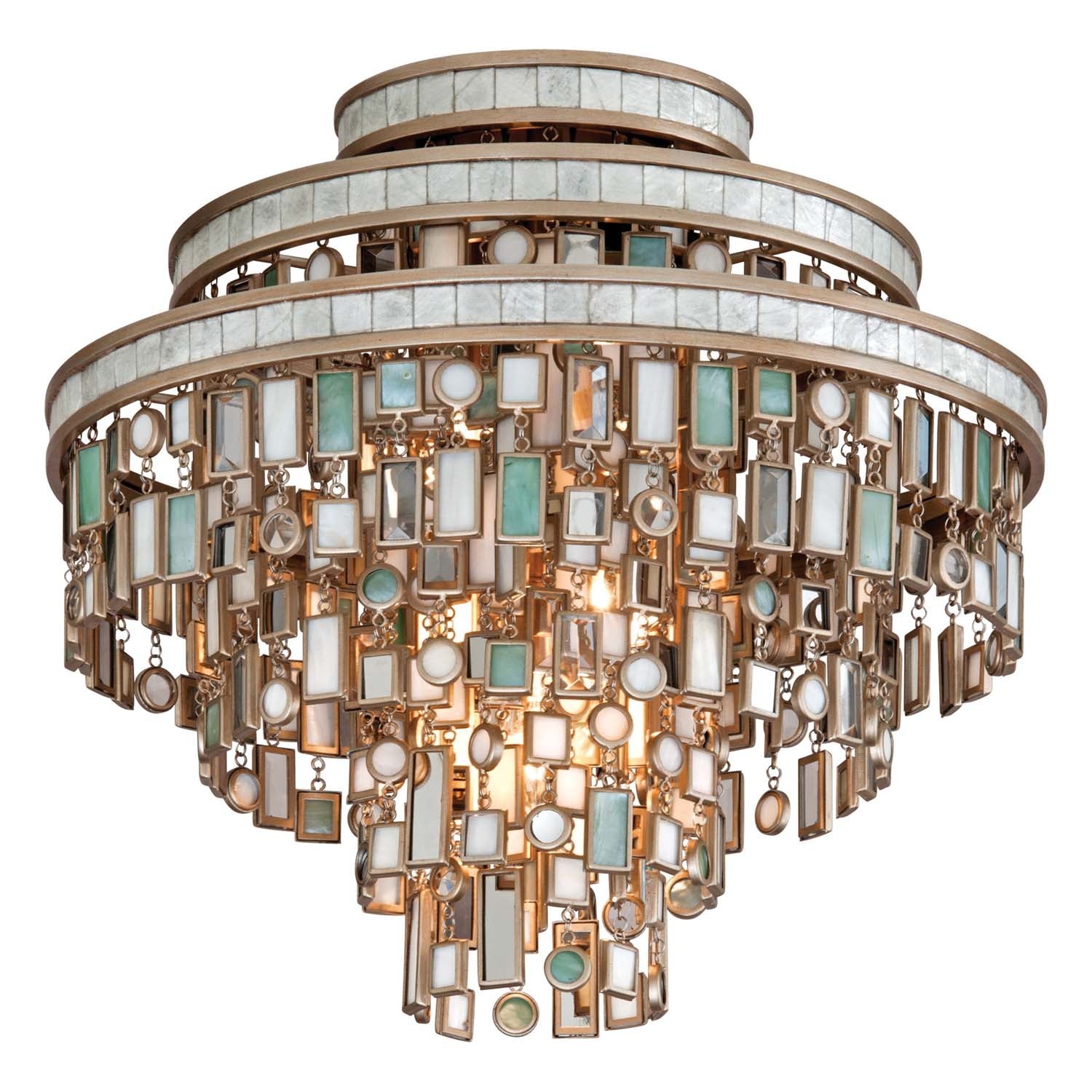 Corbett Lighting - 142-33-CPL - Three Light Semi Flush Mount - Dolcetti - Champagne Leaf