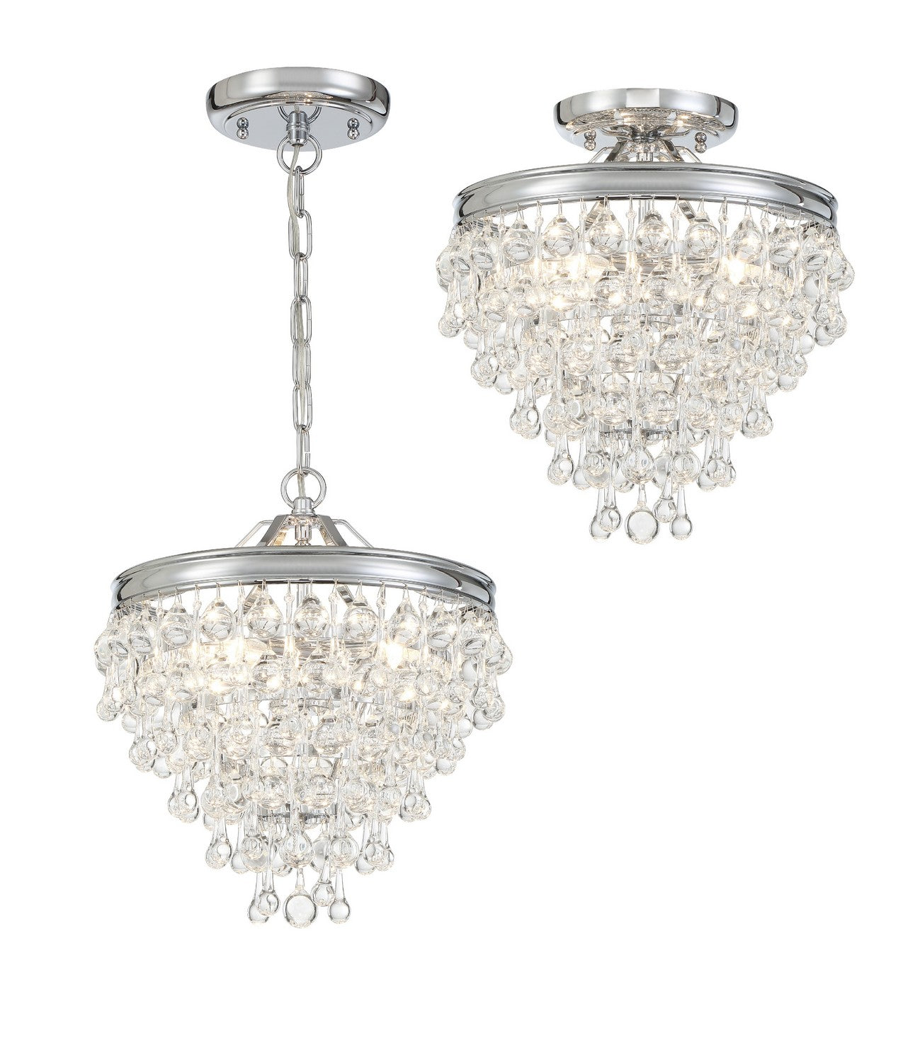 Crystorama - 130-CH - Three Light Mini Chandelier - Calypso - Polished Chrome