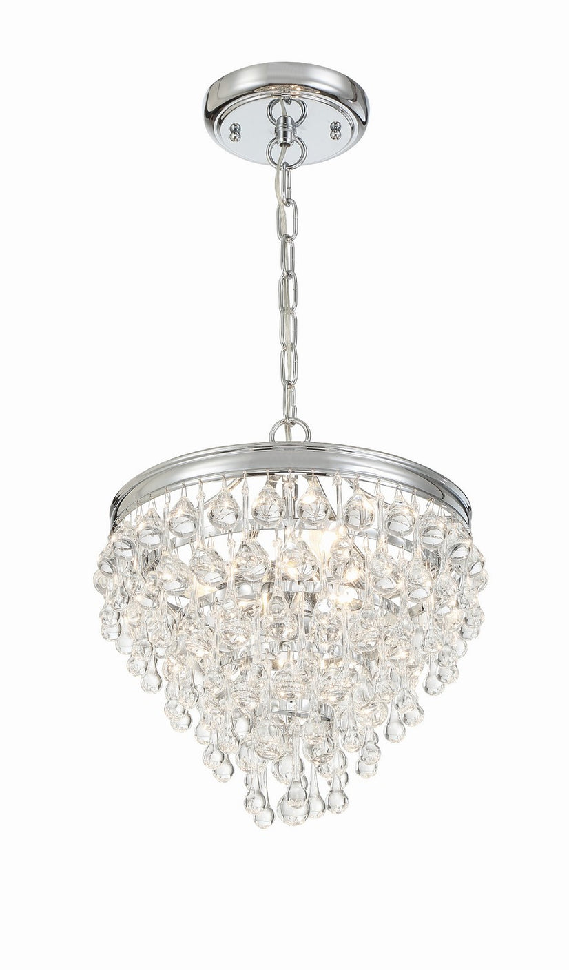 Crystorama - 130-CH - Three Light Mini Chandelier - Calypso - Polished Chrome