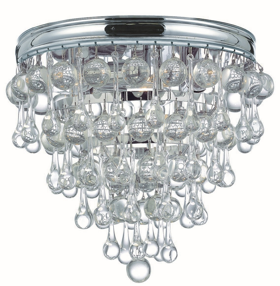 Crystorama - 135-CH - Three Light Flush Mount - Calypso - Polished Chrome