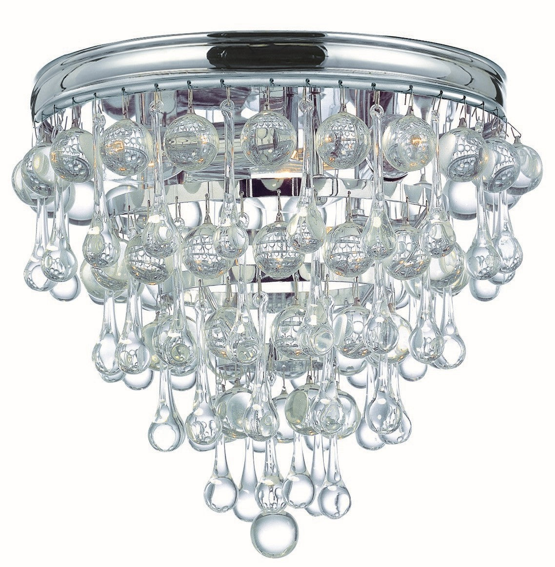 Crystorama - 135-CH - Three Light Flush Mount - Calypso - Polished Chrome