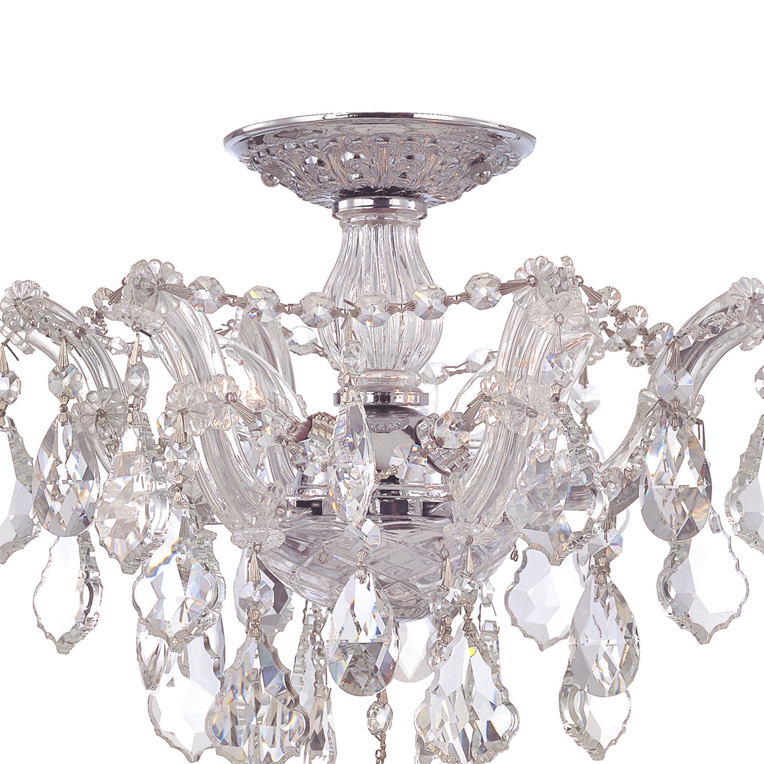 Crystorama - 4430-CH-CL-MWP - Three Light Semi Flush Mount - Maria Theresa - Polished Chrome