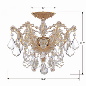 Crystorama - 4430-GD-CL-MWP - Three Light Semi Flush Mount - Maria Theresa - Gold