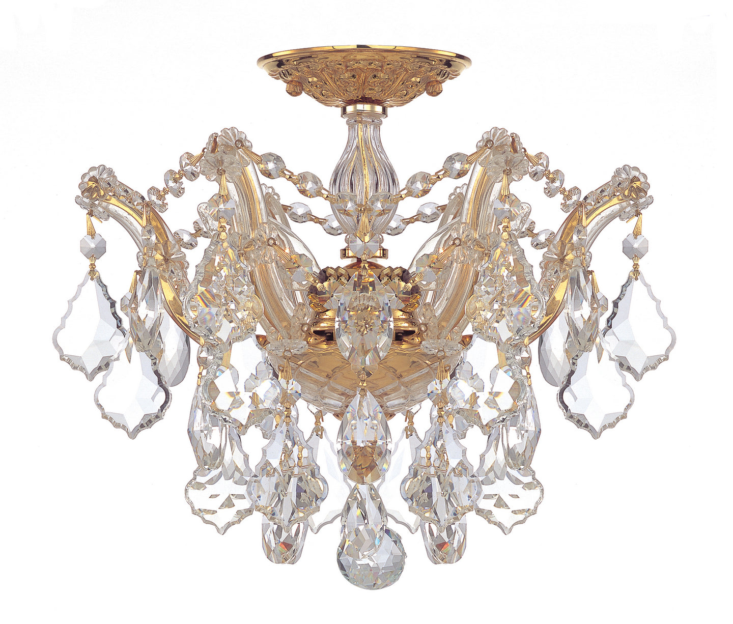 Crystorama - 4430-GD-CL-MWP - Three Light Semi Flush Mount - Maria Theresa - Gold
