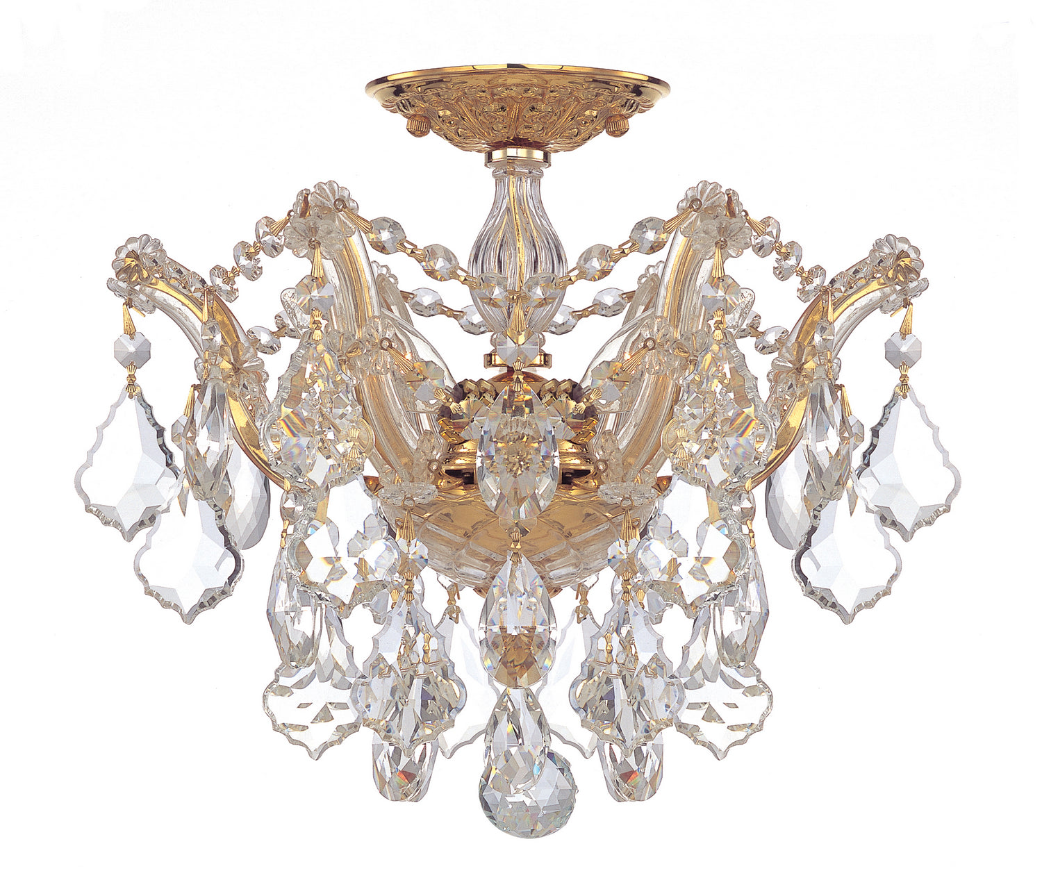 Crystorama - 4430-GD-CL-MWP - Three Light Semi Flush Mount - Maria Theresa - Gold