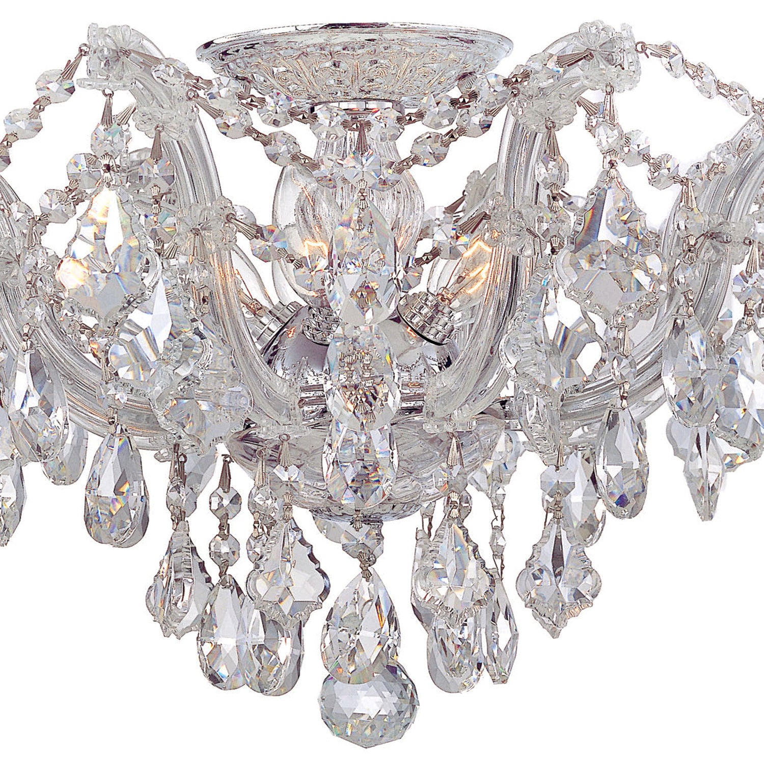 Crystorama - 4437-CH-CL-MWP - Five Light Semi Flush Mount - Maria Theresa - Polished Chrome