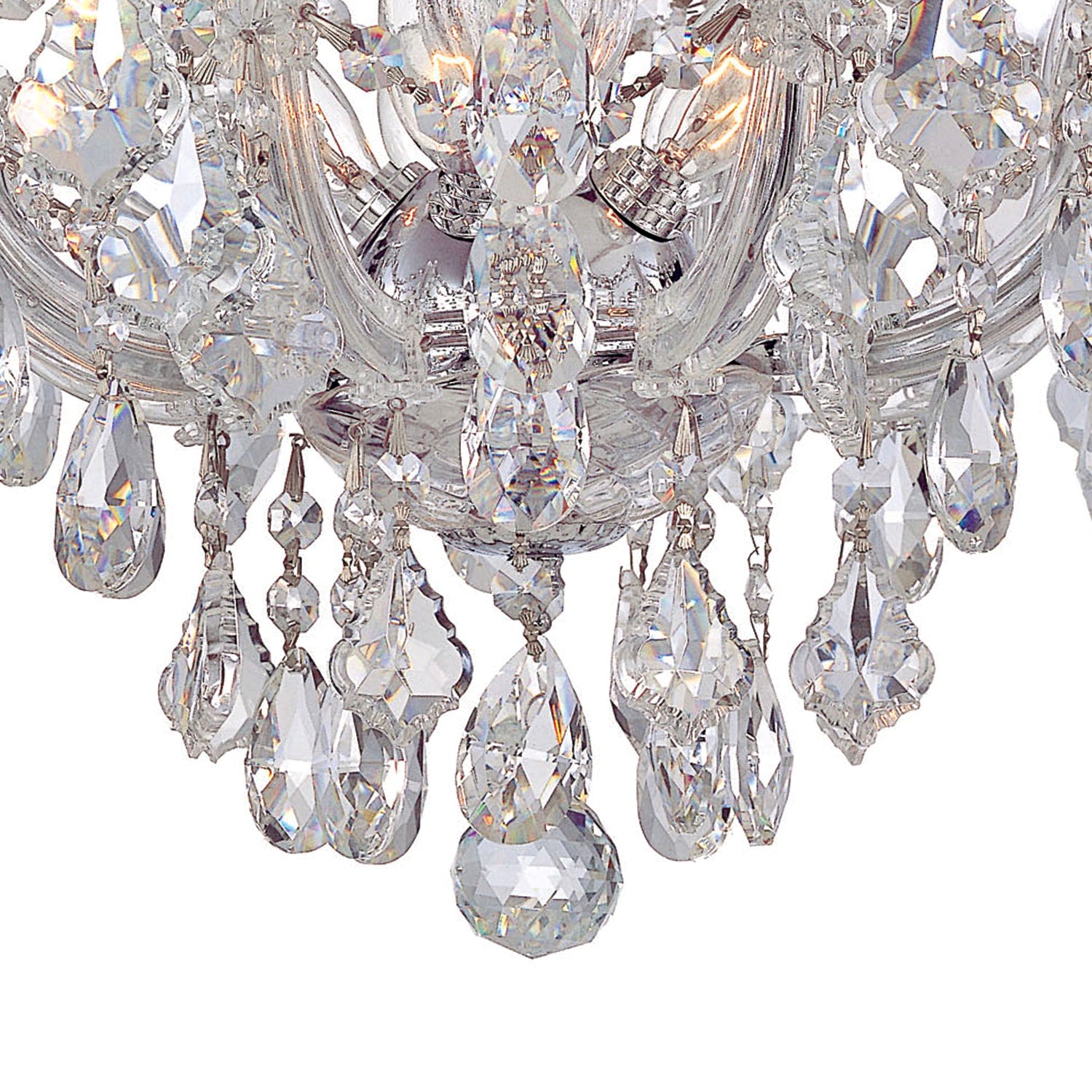 Crystorama - 4437-CH-CL-MWP - Five Light Semi Flush Mount - Maria Theresa - Polished Chrome