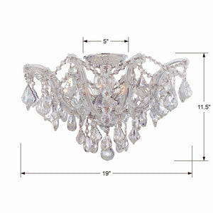 Crystorama - 4437-CH-CL-MWP - Five Light Semi Flush Mount - Maria Theresa - Polished Chrome